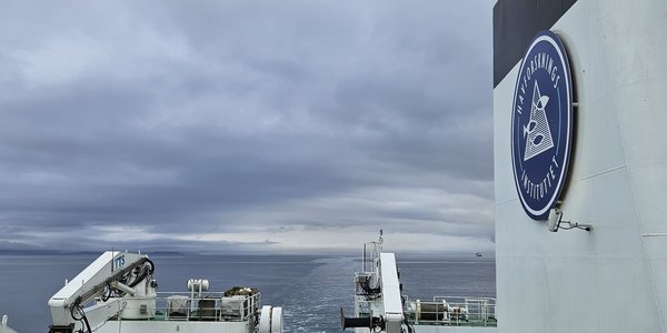 

Utsikt fra broen på et fartøy, som viser opent hav i horisonten