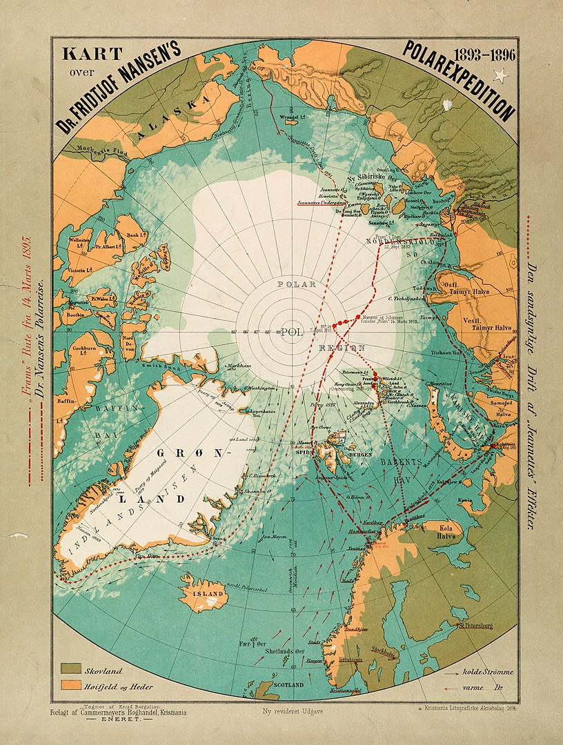 Kart over Nansens Fram-ekspedisjon
