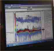 foto av dataskjerm med ekkoloddbilde fra kajakkdronen