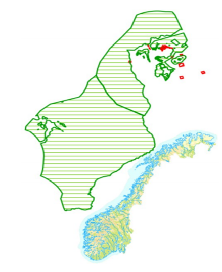 Kart som viser marine beskyttelsesområder vest for Norge og rundt Svalbard.
