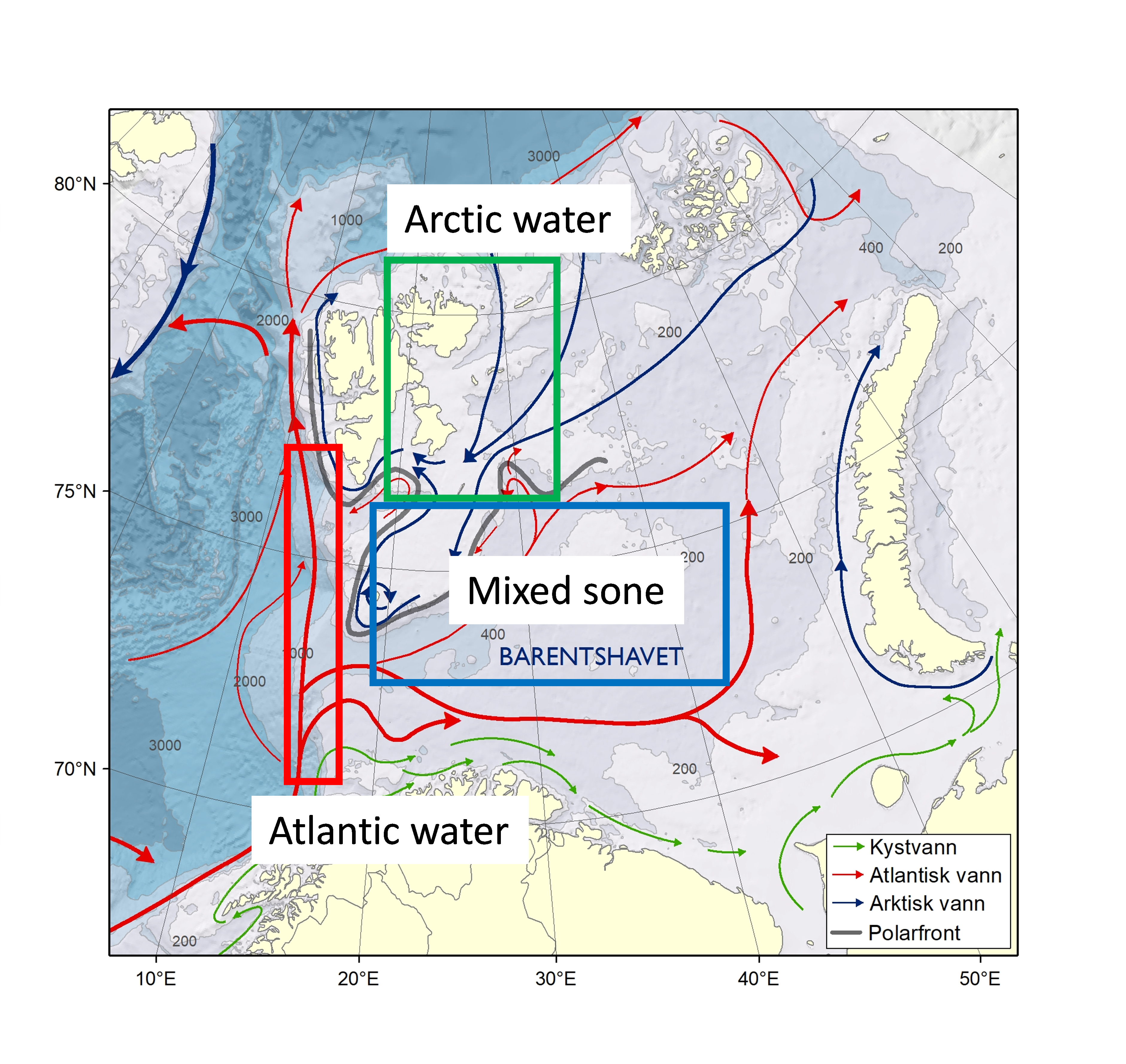 Map of the Barents Sea 