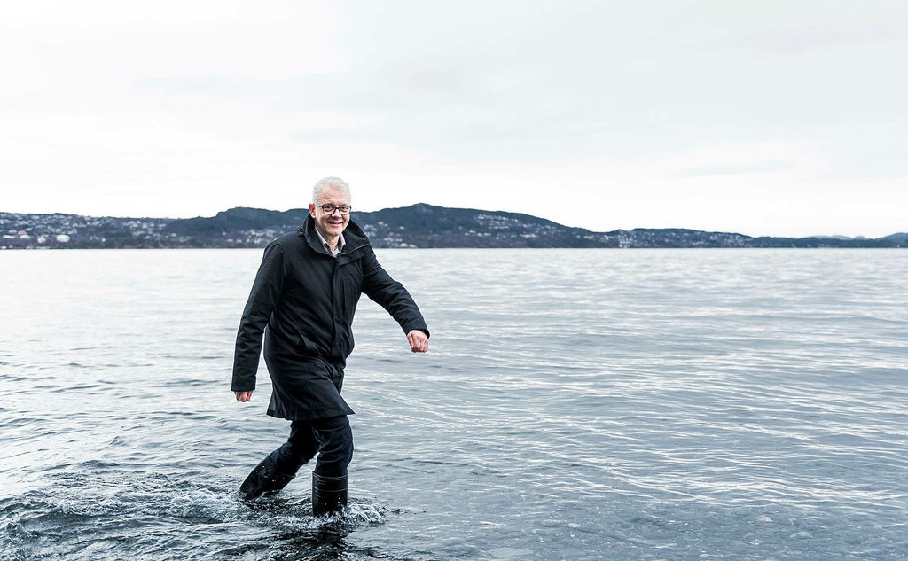 Havforskingsfirektør Nils Gunnar med sjøstøvler
