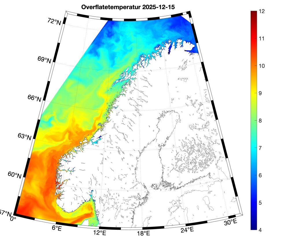 norgeskart med rød vestlandskyst