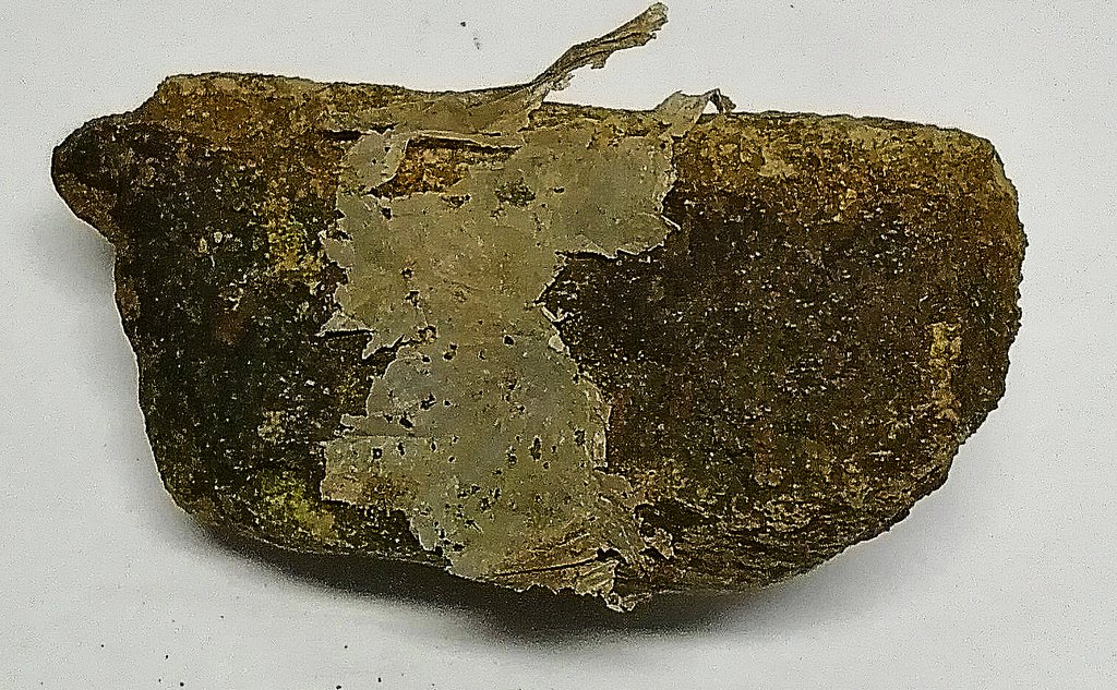 This is one of the plastic rocks investigated. A film of plastic has become attached to the rocks surface. 