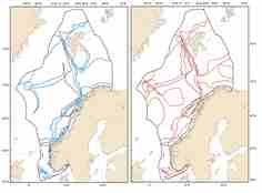 Kart som viser eksisterende og foreslåtte SVO-er i norske havområder.
