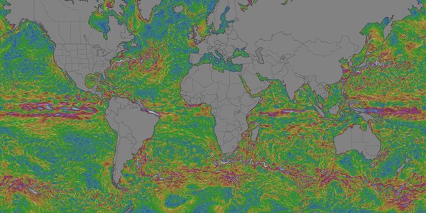 

Kart som viser hvordan havstrømmene beveger seg på kloden