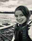 Selfie av Sofie i båt