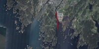 

Kart over kystområde med røde linjer som viser hvor prosjektet vil foregå 
