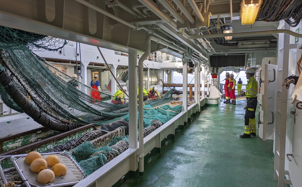 Om bord på tråldekket på et forskningsfartøy