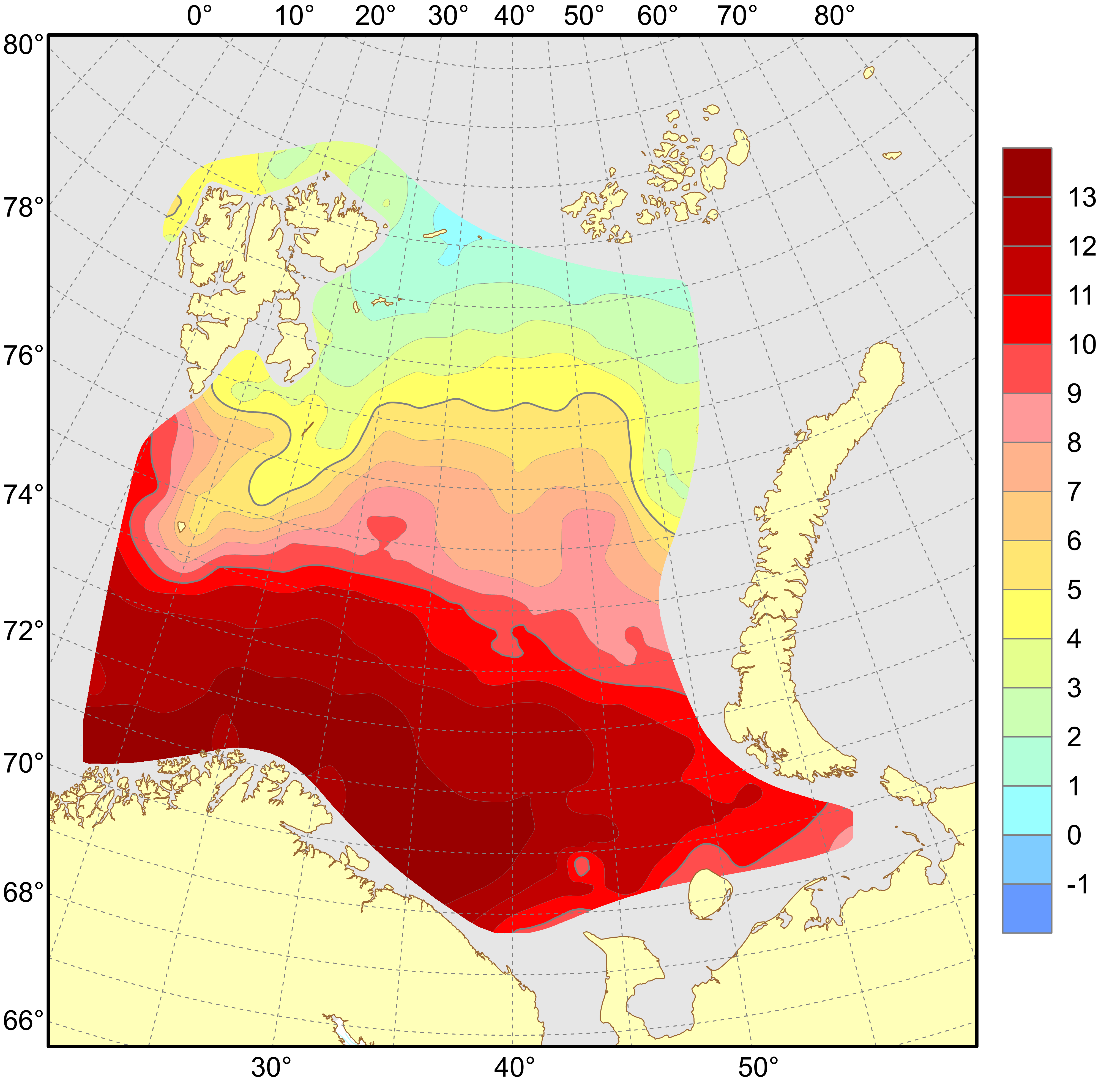 Figure 4.1.1.1. Distribution of surface temperature (°C), August–October 2024.