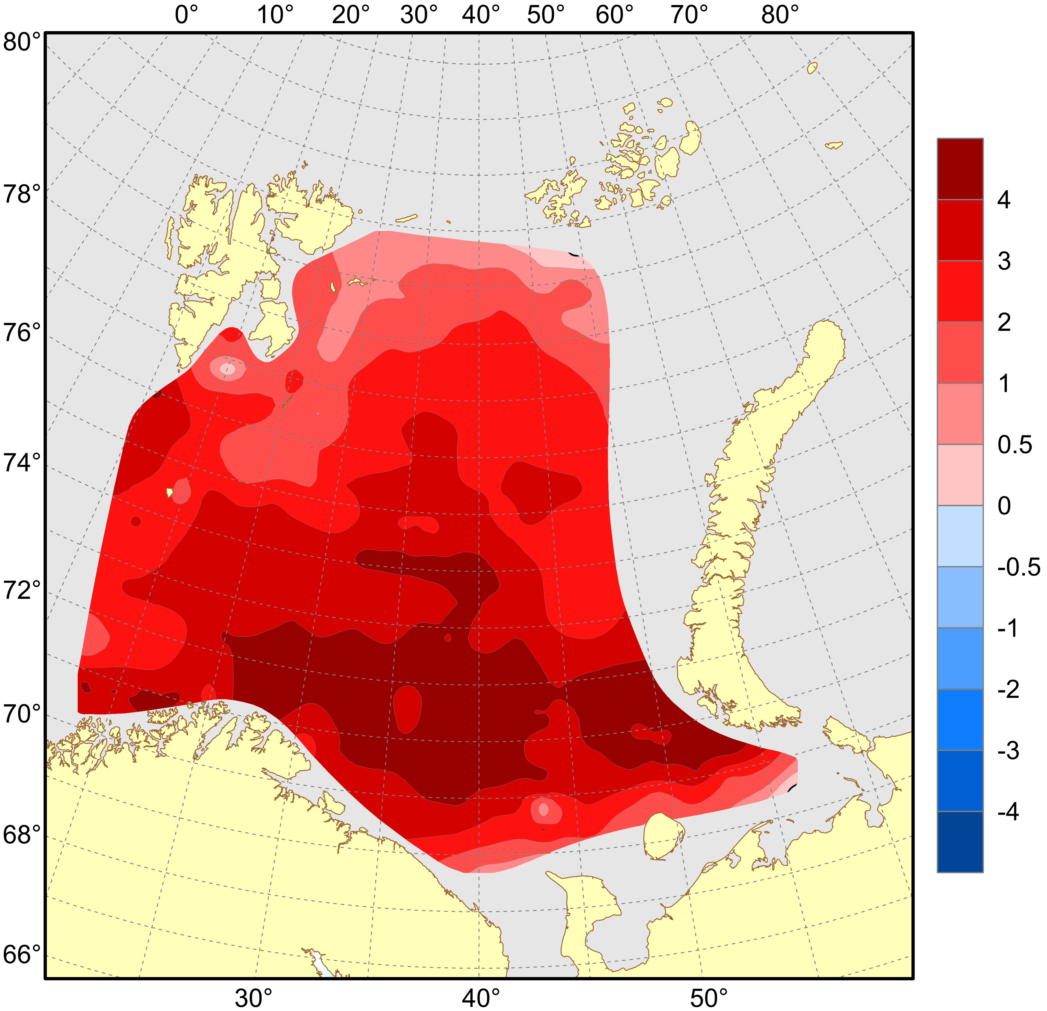 Figure 4.1.1.9. Surface temperature anomalies (°C), August–September 2024.
