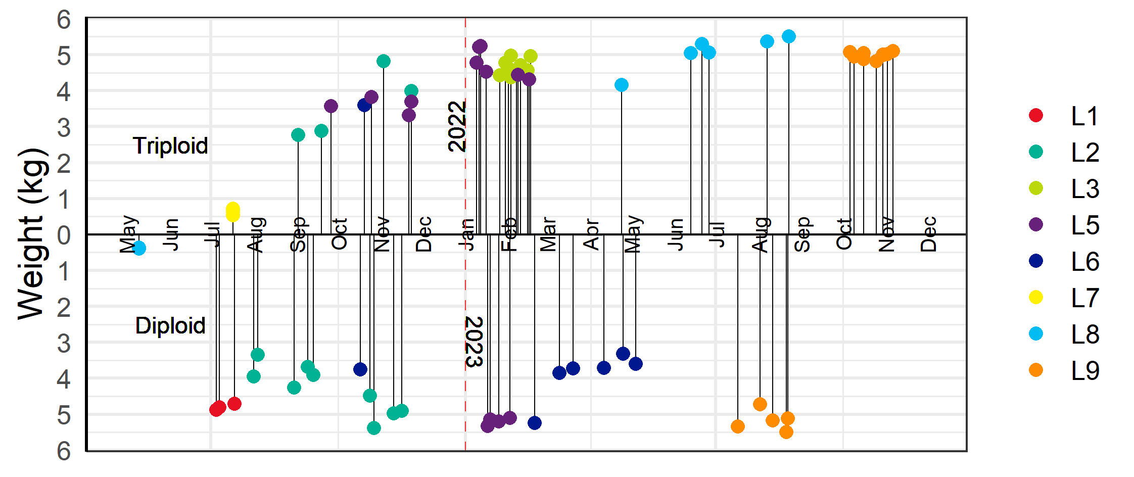 Time of harvest and size of fish