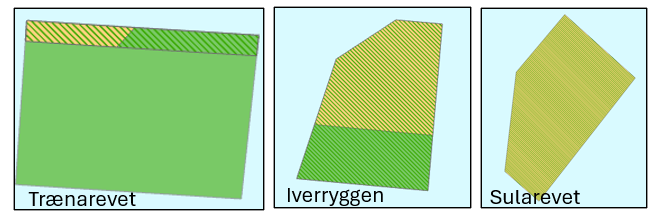 Fiskeri- og petroleumsreguleringer for Trænarevet, Iverryggen og Sularevet. 