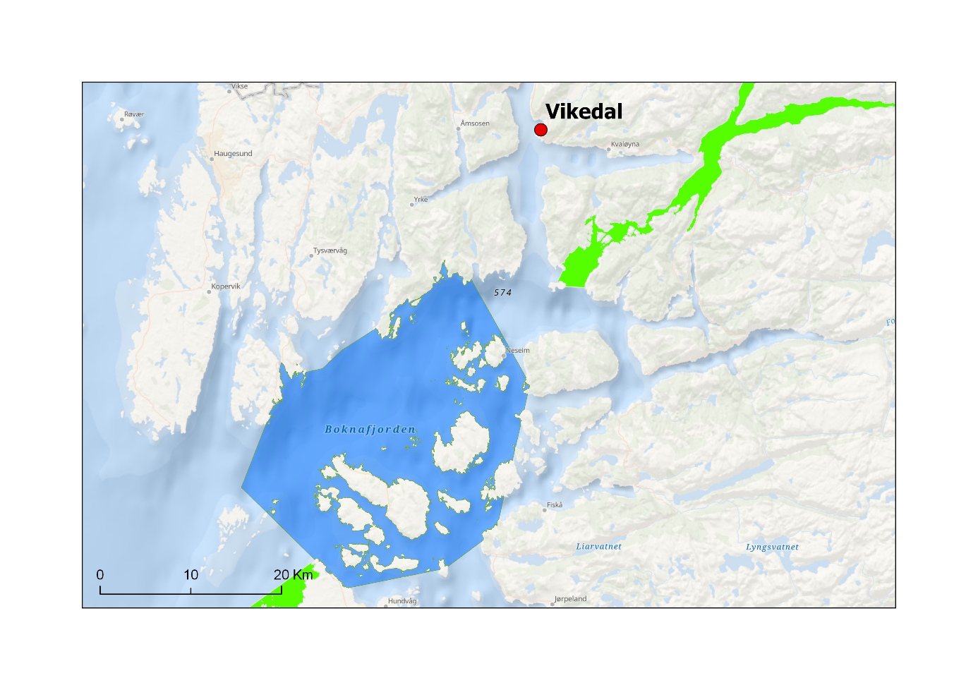 Et kart som viser hvor det er gjennomført tråling og prøvefiske med ruse i 2026