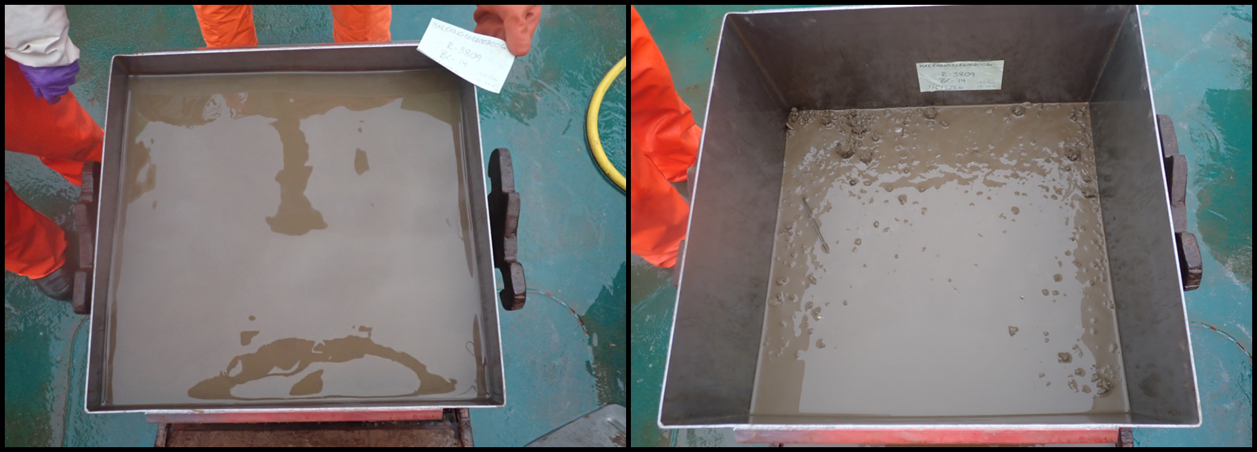 2 Box corers with muddy water