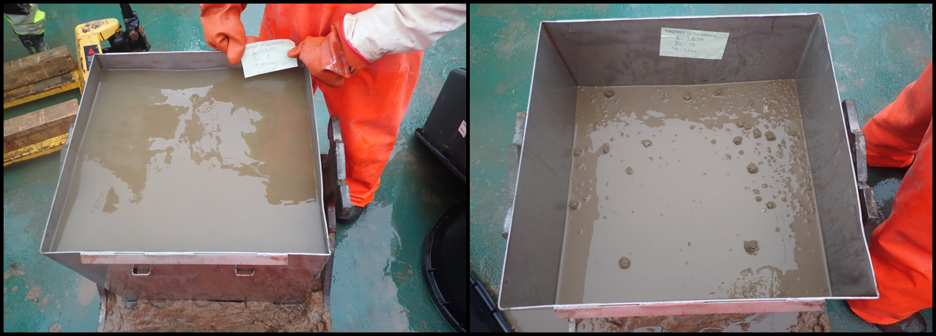 2 Box corers with muddy water