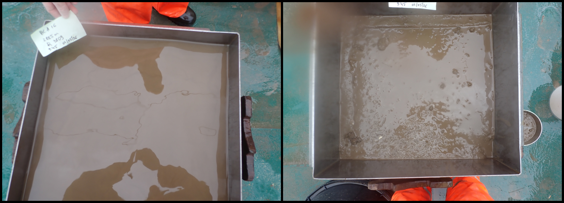 2 Box corers with muddy water