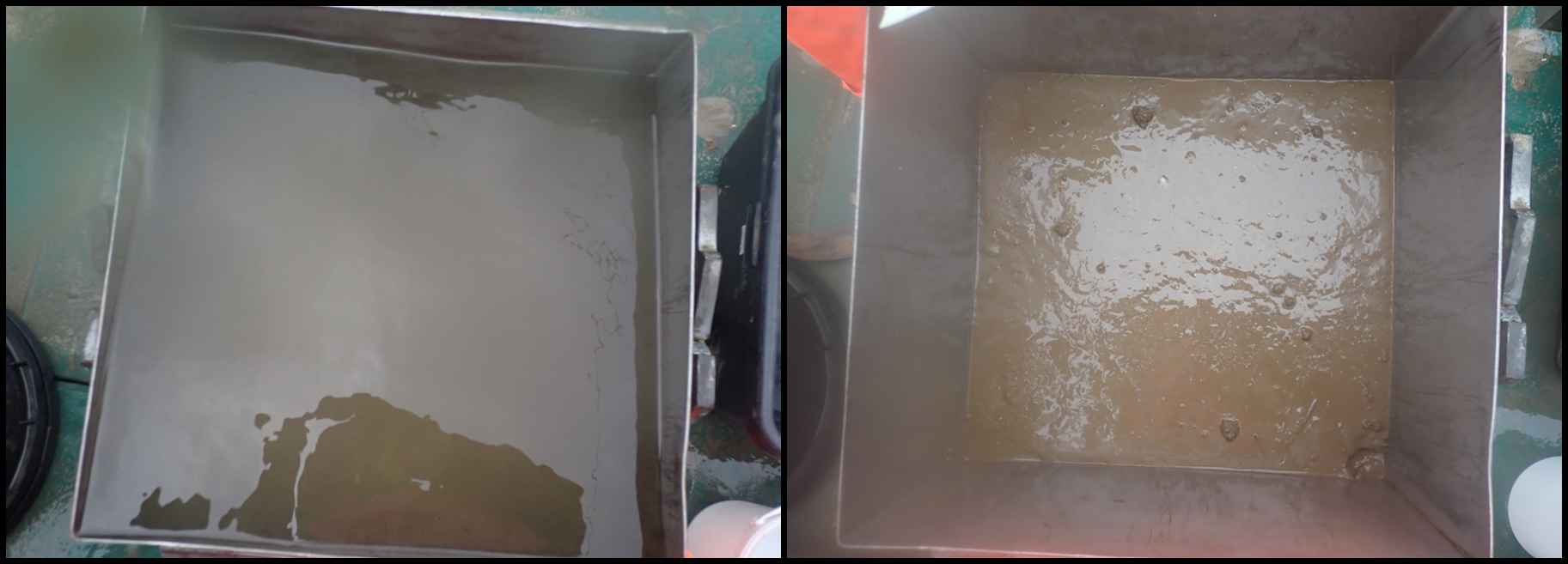 2 Box corers with muddy water