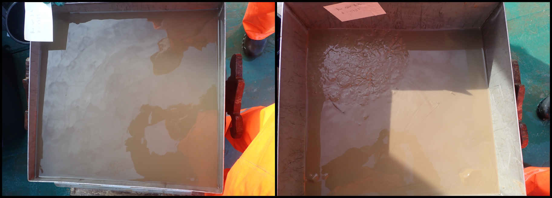 2 Box corers with muddy water