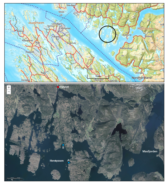 Kart over fokusområdet i Nordhordland