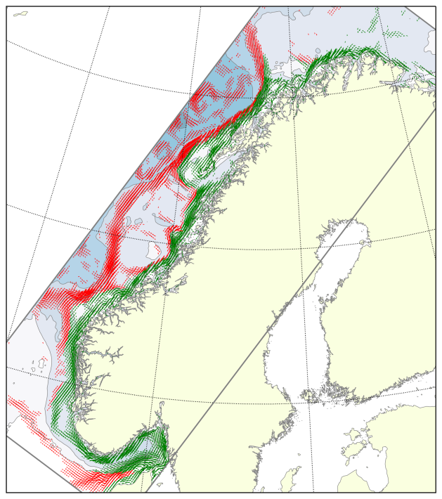 Kartmodell med middelstrøm