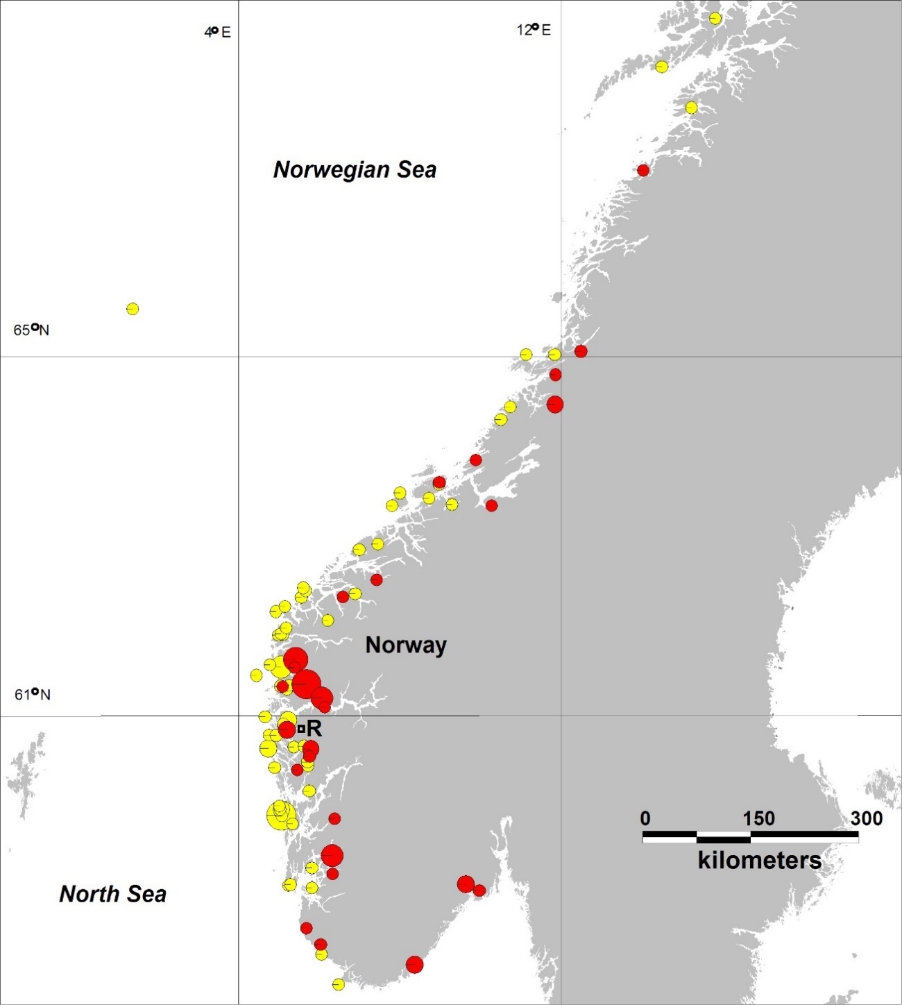 Kart over gjenfangster