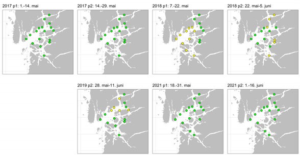 markerte kartmodeller, ulike perioder Boknafjorden
