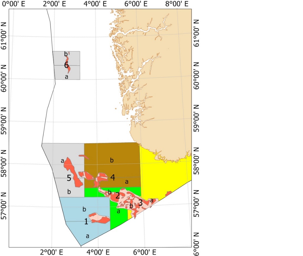 Norwegian management areas in the North Sea for the period 2011-2013