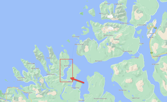 Fig. 13. The calibration site is shown by the red rectangle.