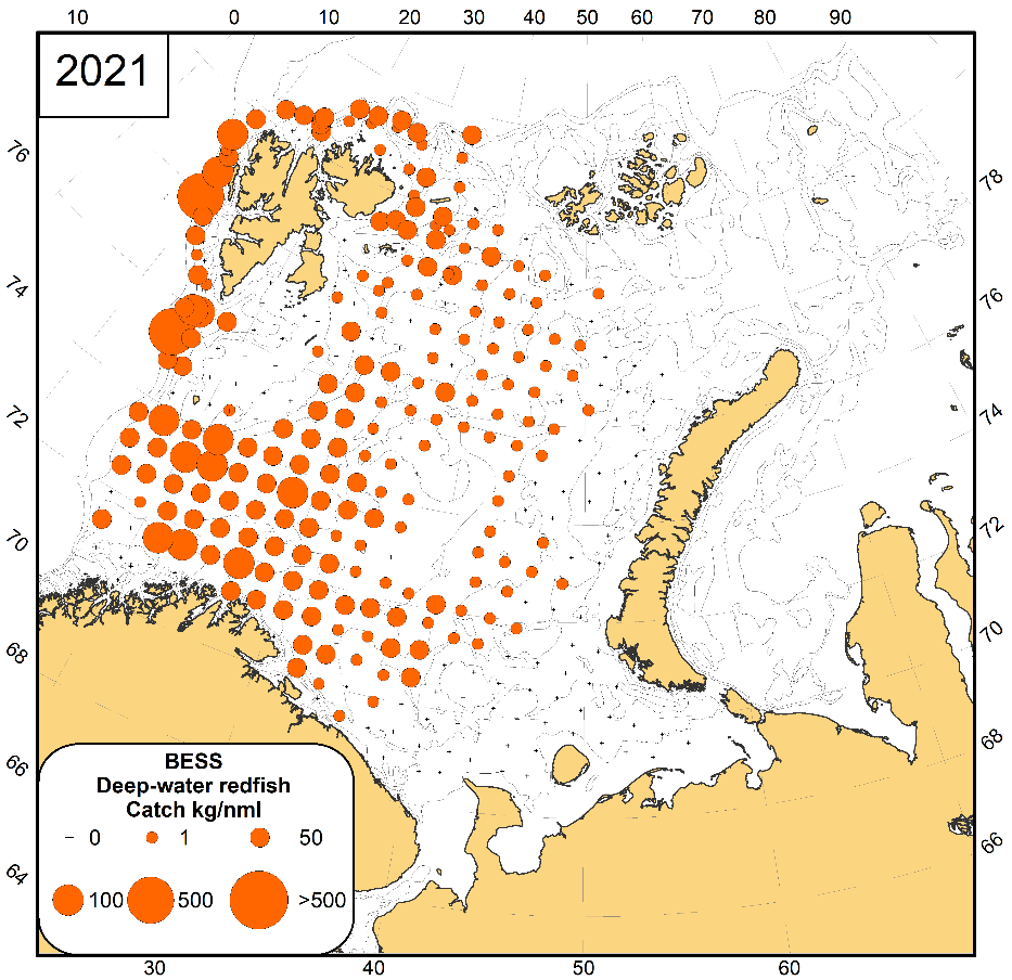 map with markings, deep water redfish catch