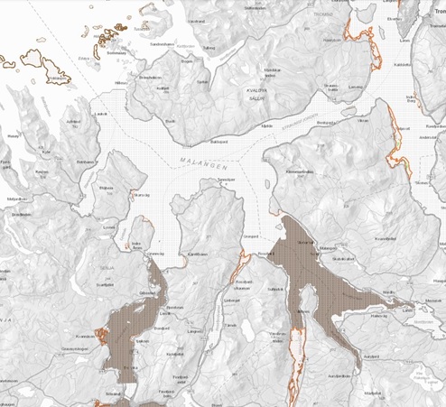 Kart over naturtyper i Troms