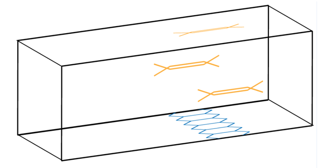Figure 3.2 – Above: schematic diagram of 16m long fish release section (FRS) with 2.5m long slots on each of top and side panels and 2.7m Hexagonal Meshes in the bottom panel; for a detailed net drawing see appendix C.