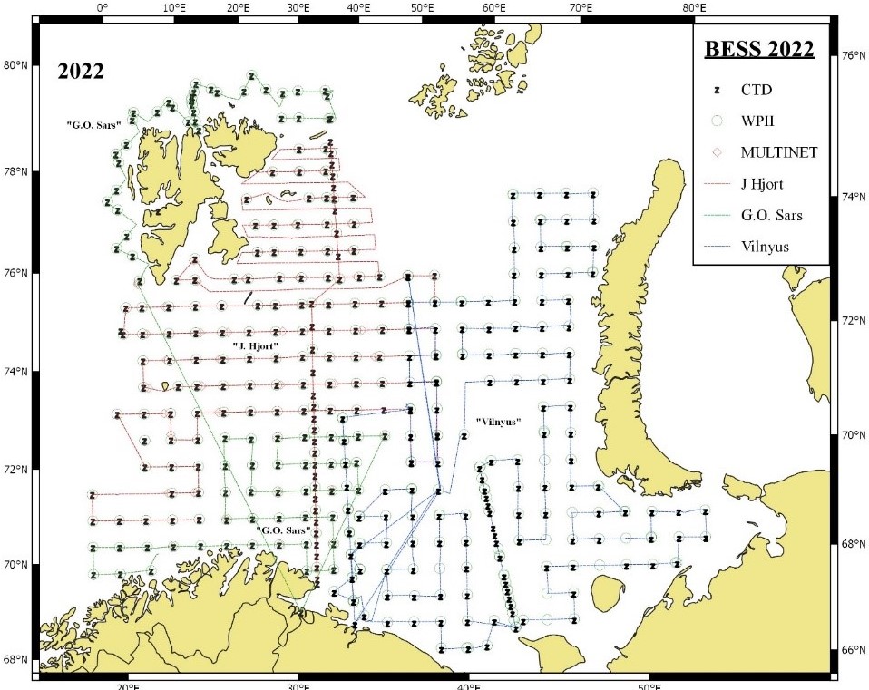 Ch 2.3 realized vessel tracks hydrography and plankton 2022