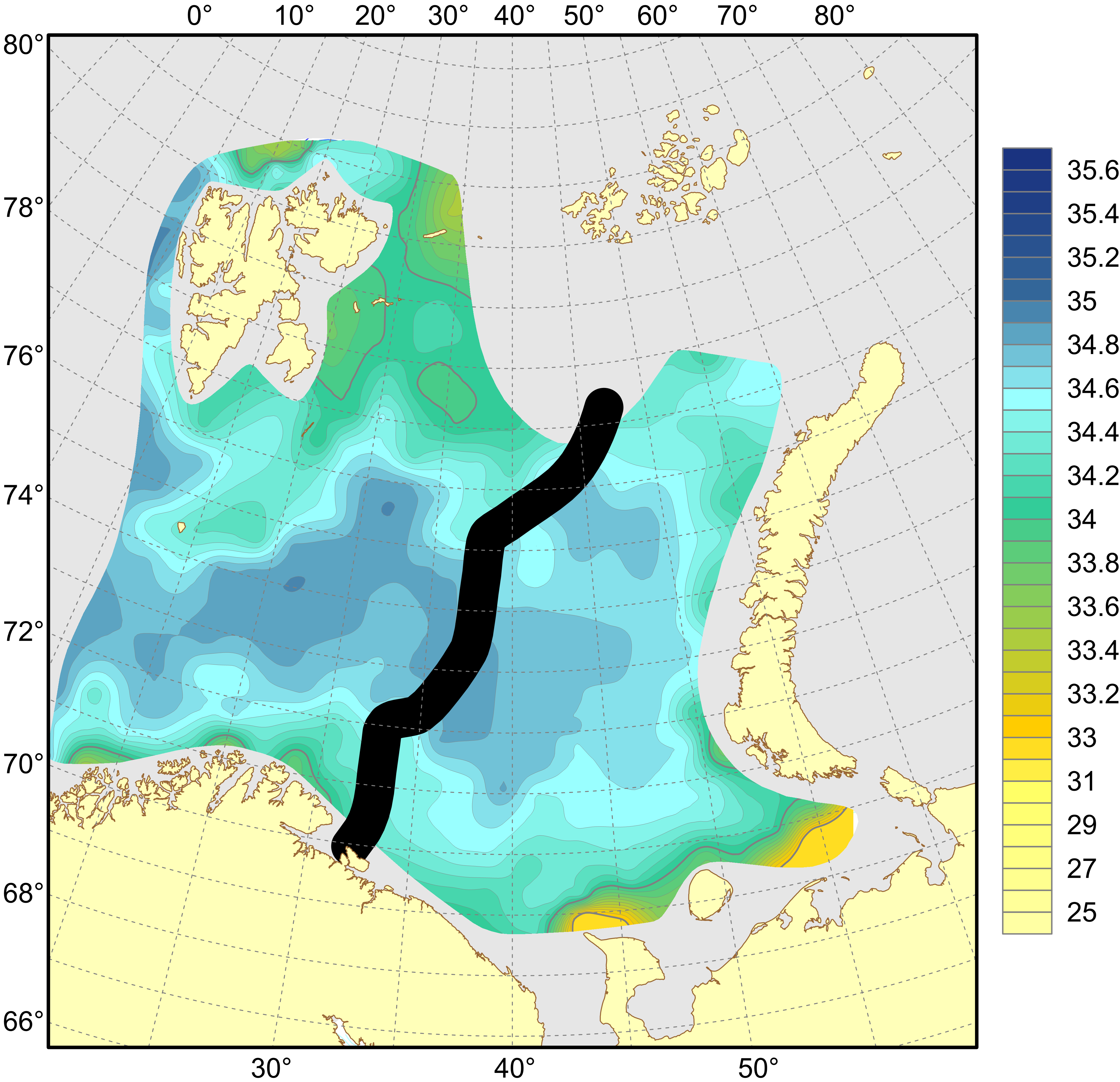 Figure 4.1.1.2. Surface salinity 2022