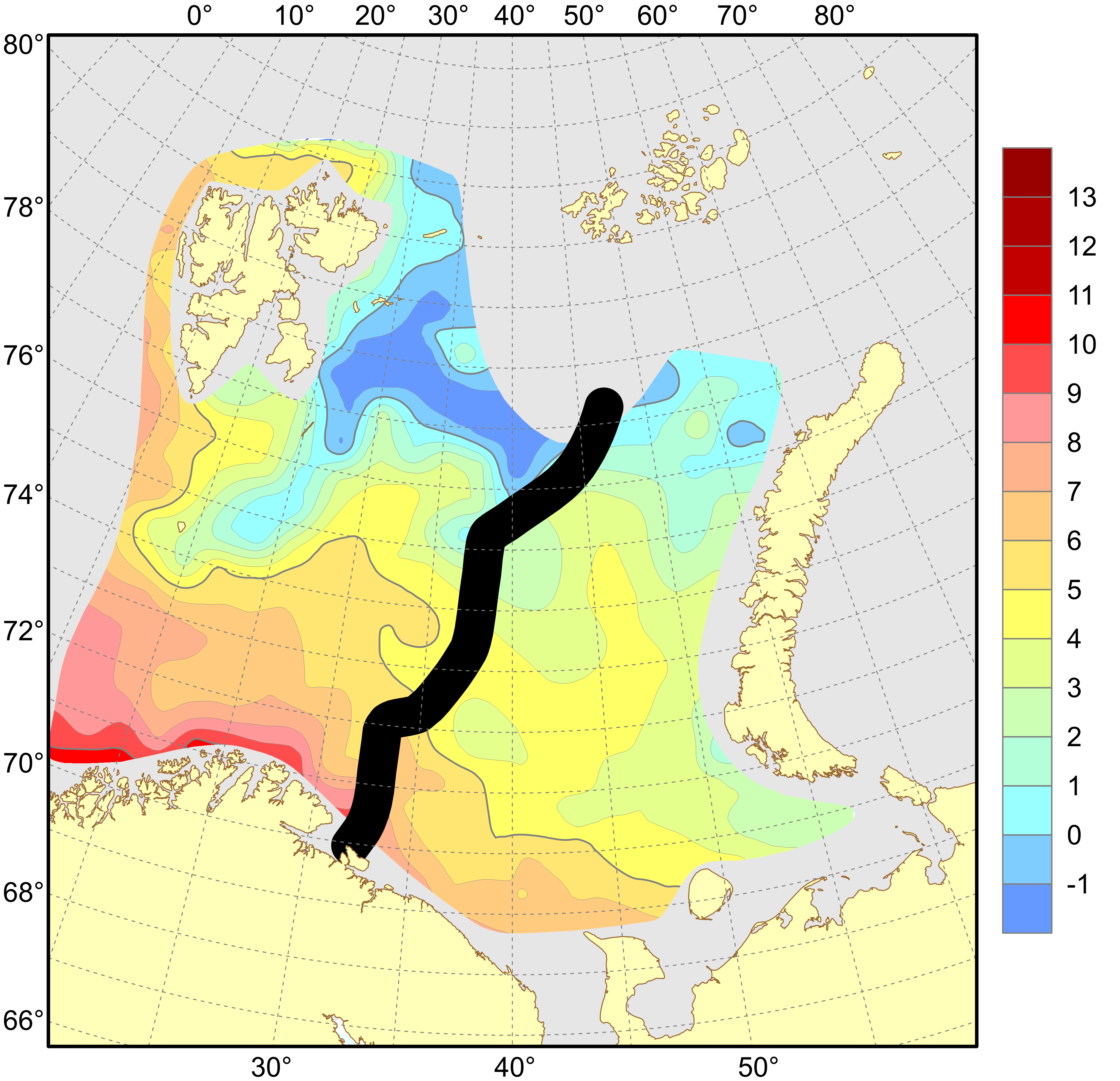 Fig.1.1.3. Distribution of temperature 50 m 2022