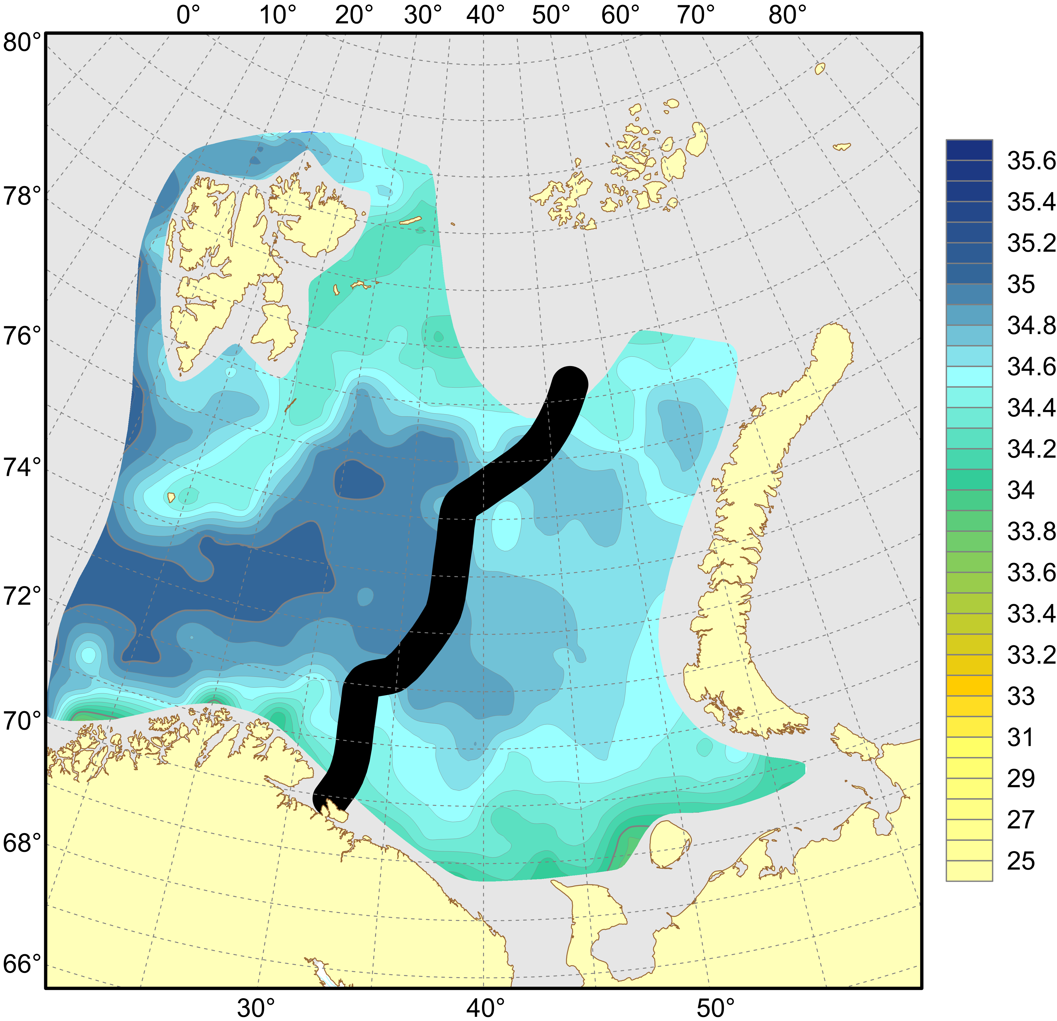 Fig. 4.1.1.4. Distribution of salinity 50 m 2022