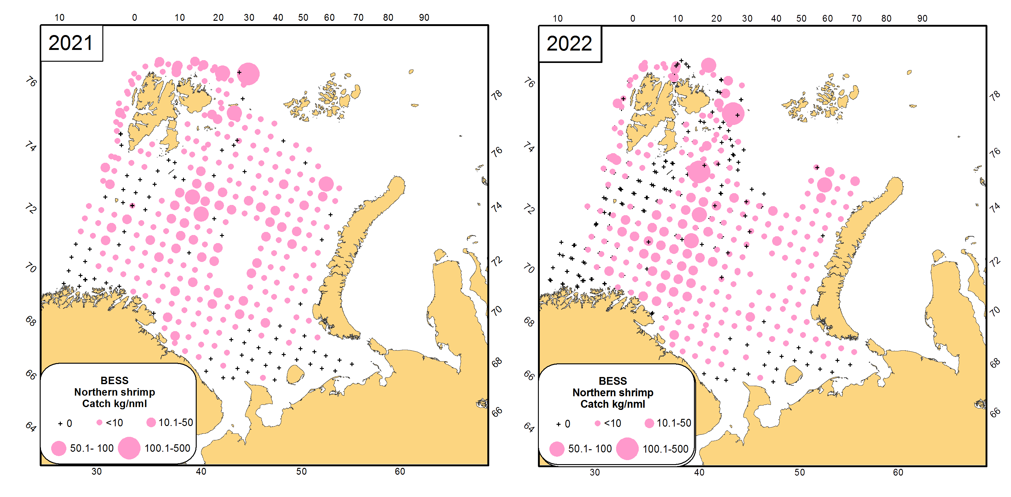 Ch 10.1.1. Shrimp distribution 2021, 2022