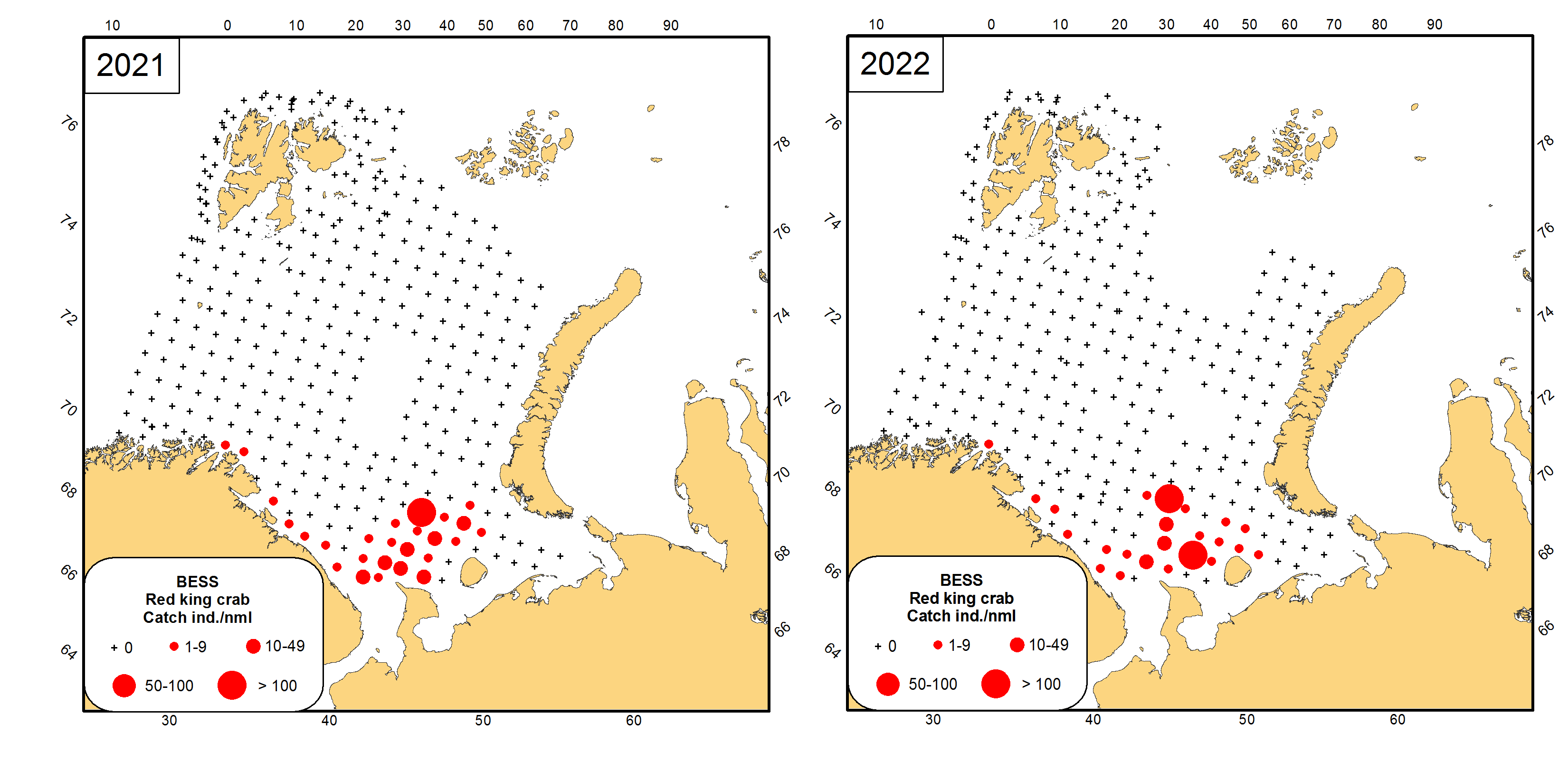 Ch 10.2 .1 Red king crab distribution 2021-2022