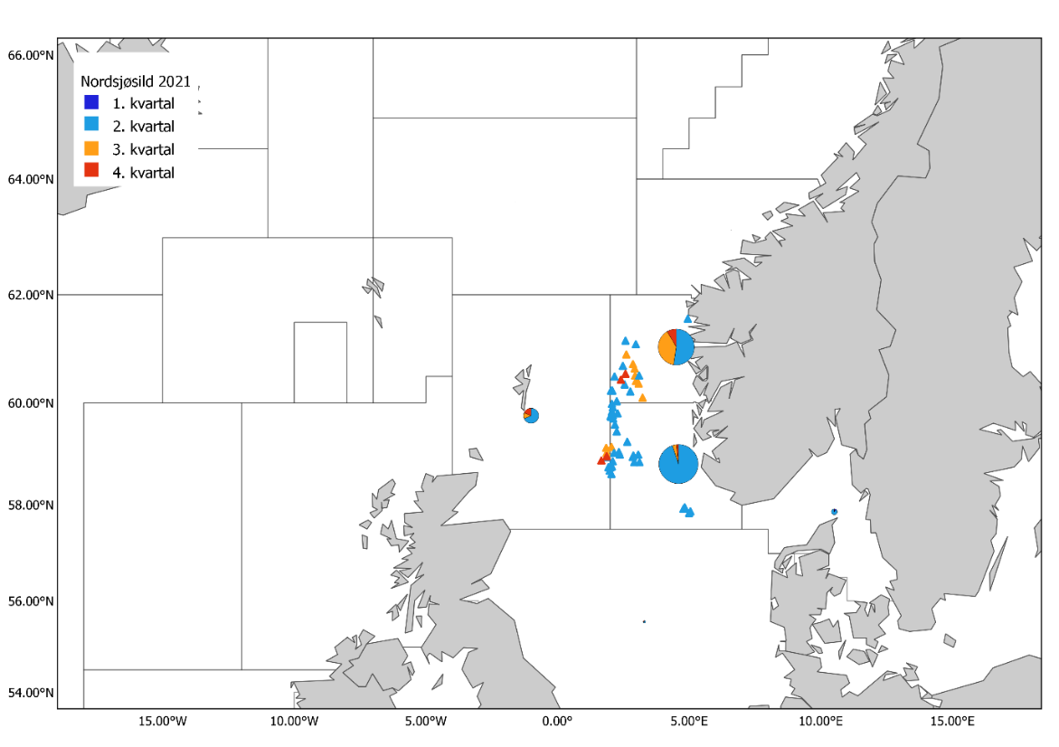 Geografisk fordeling Nordsjøsild