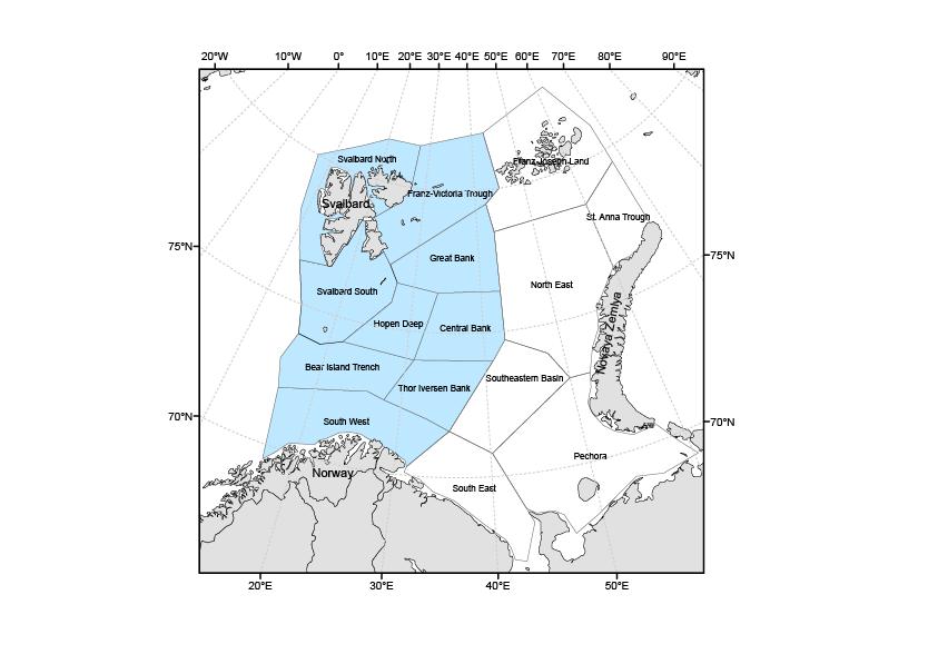 Barents Sea with polygons