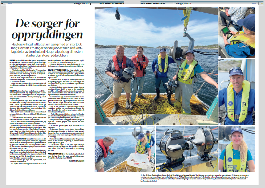 Bilde: Oppslag i Kragerø Blad Vestmar 4. juni 2021. 