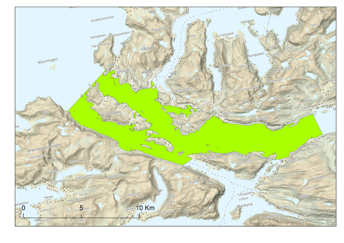 Kart viser område for tråling i Nordfjord