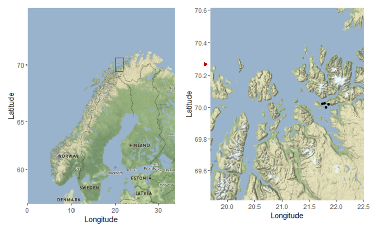 Figur 2 . Fiske- og forsøksområde.