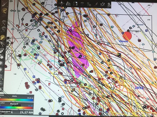 Sporing av trålaktivitet fra en tråler på Hywind Tampen - før bygging av vindparken