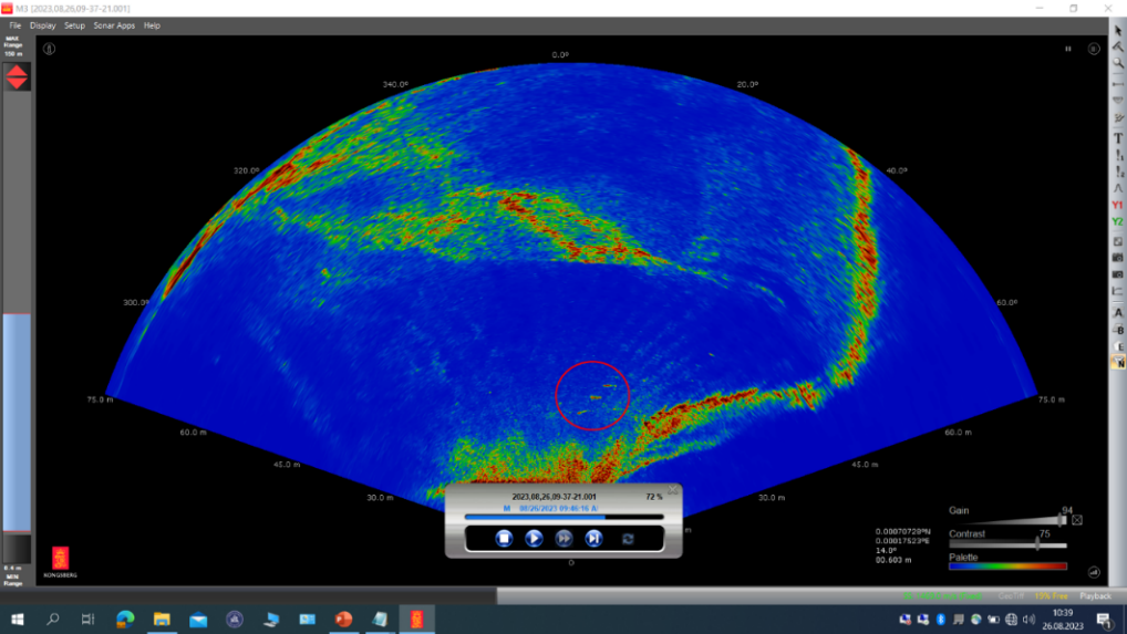 Sonar screendump.