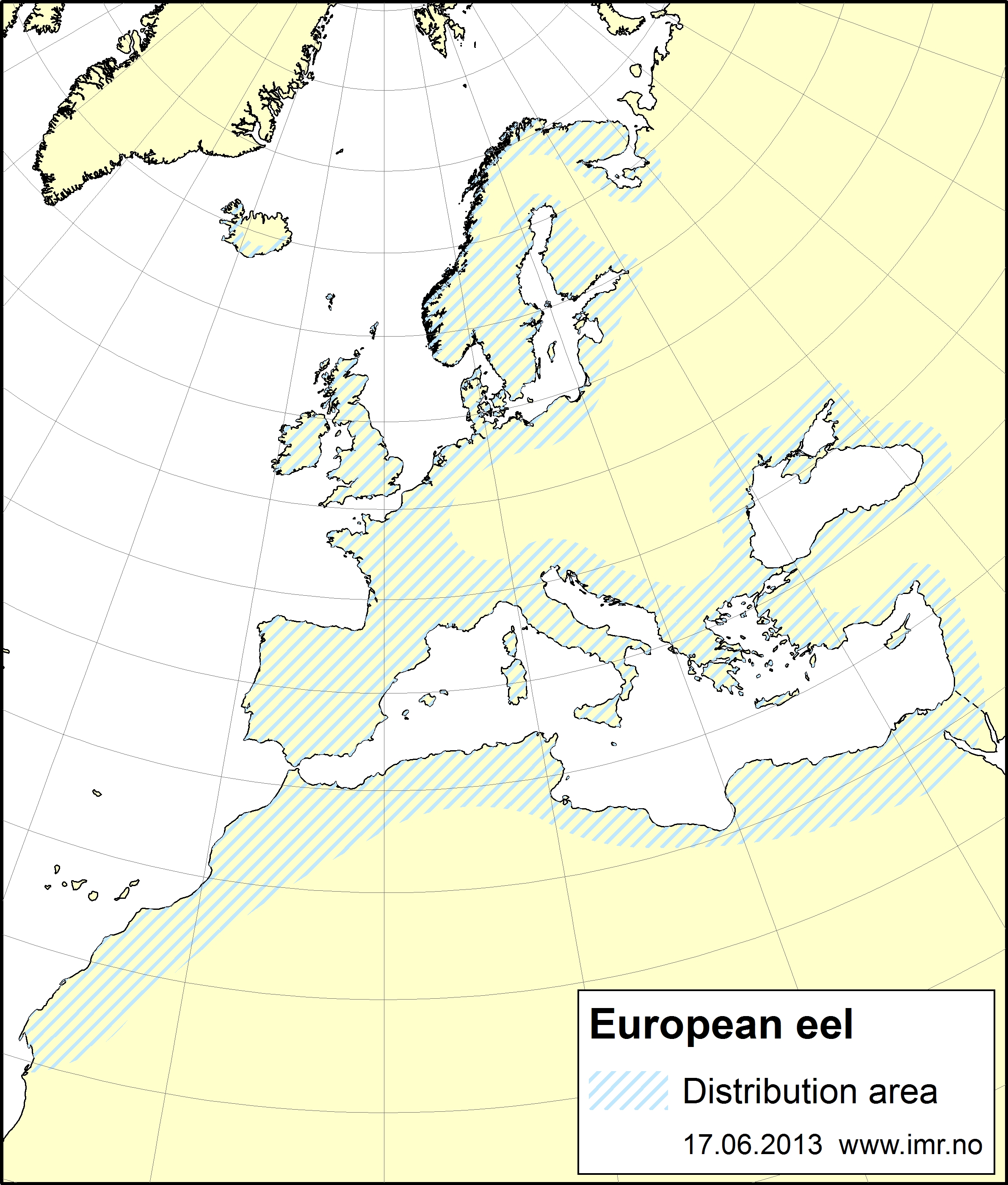 Distribution map Eel