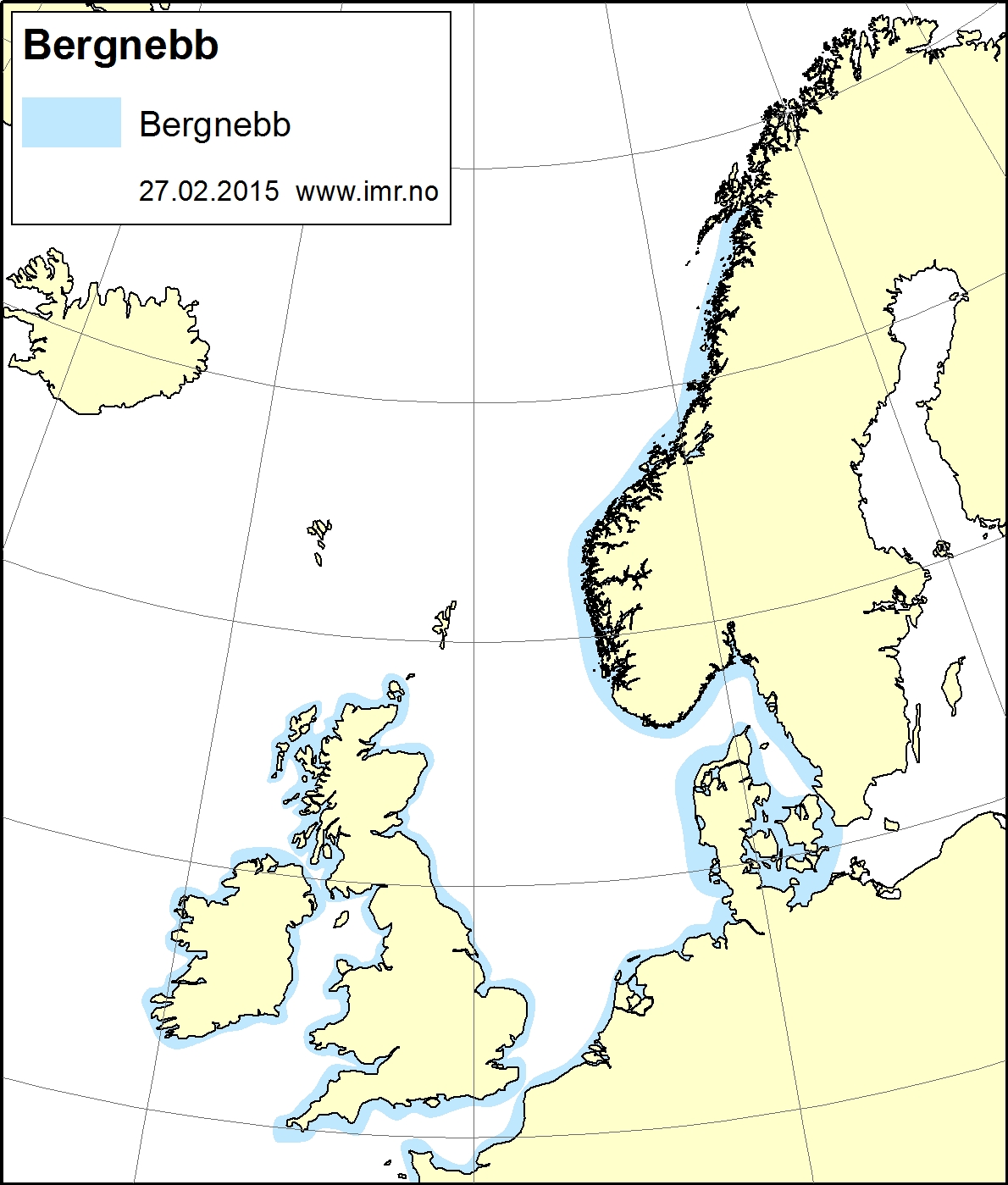 Utbredelseskart bergnebb