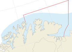 Kart over Finnmark. På kartet er det kvoteregulerte området markert inn med røde streker. 