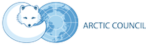 logoen til Arktisk råd, en polarrev og en jordklode sett ovenfra