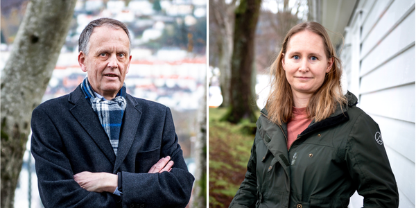 

Portraits of Peter and Mari in a park.